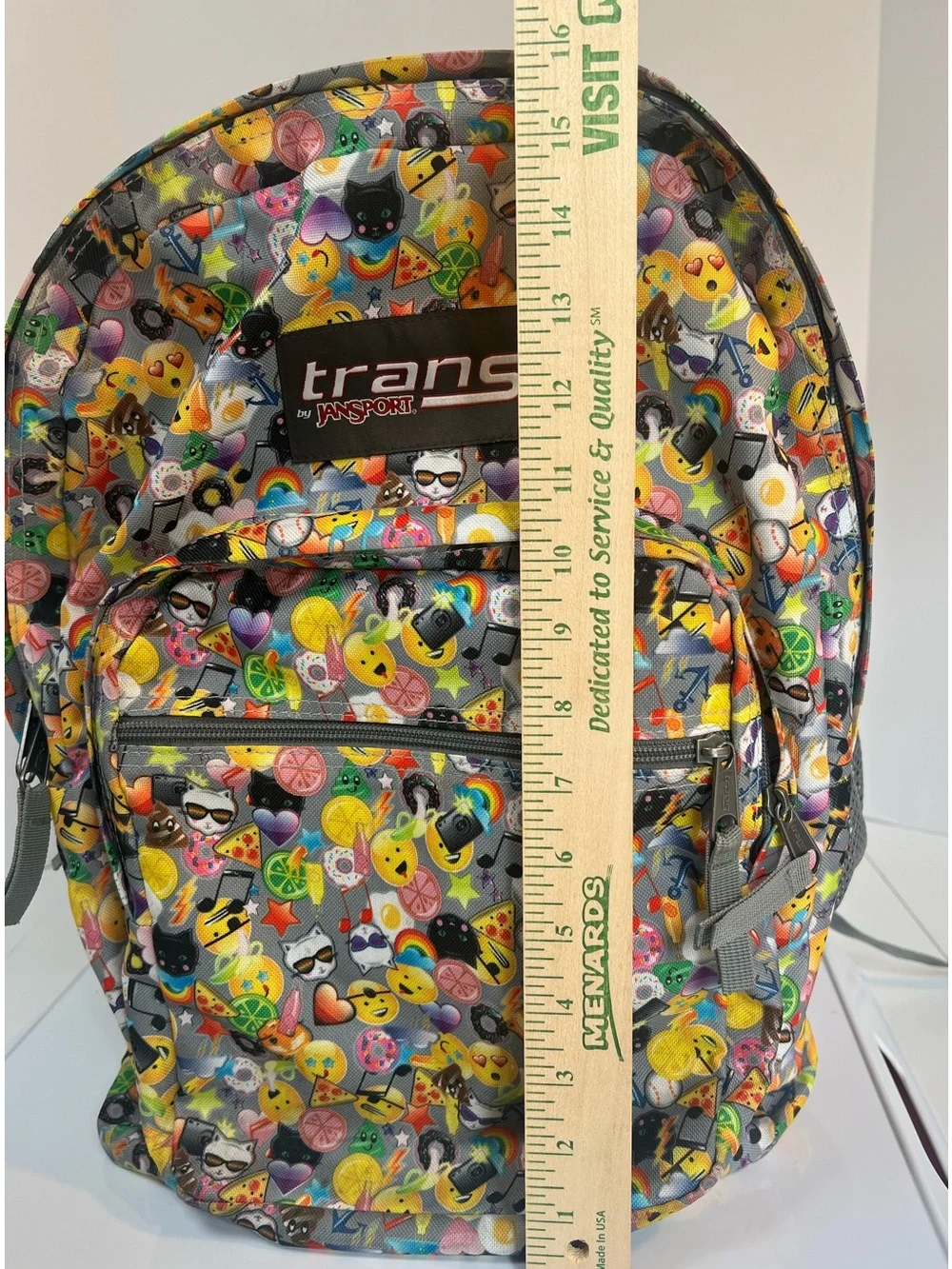 Jansport Trans Fun Bright Large Multicolor Emoji Print Backpack.